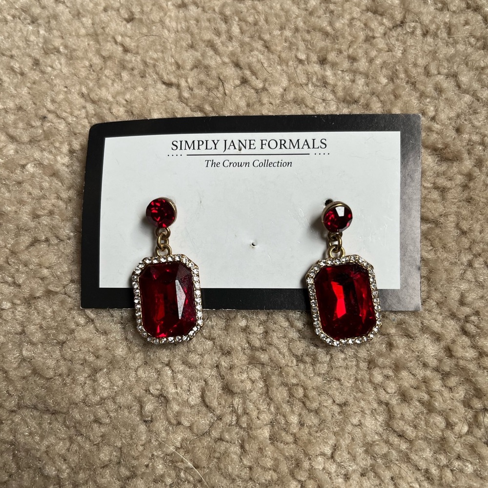 Red Elegant Drop Earrings
